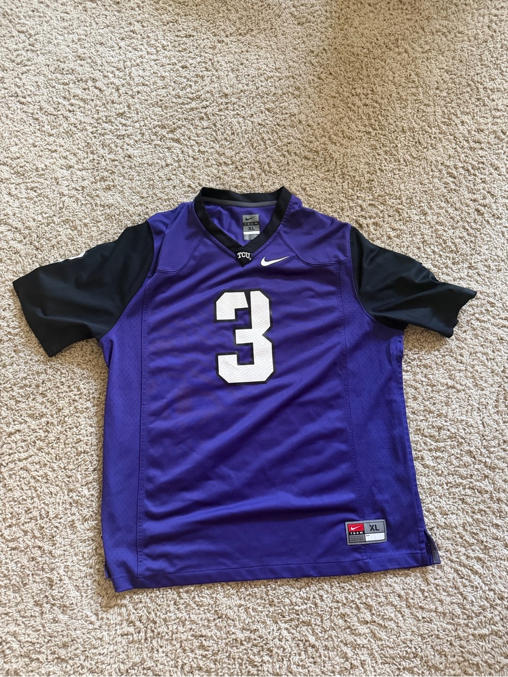 Nike TCU Horned Frogs Thompson #3 Football Jersey Men’s XL Purple NCAA